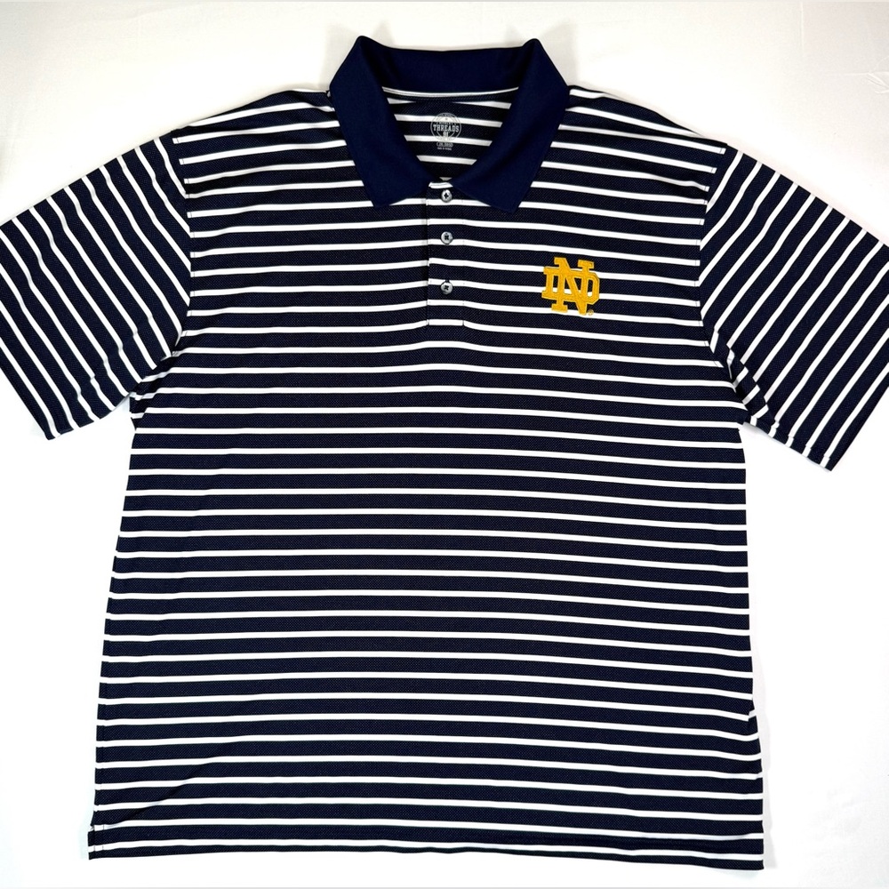 RIVALRY THREADS Notre Dame Fighting Irish Stripe Performance Polo‎ Shirt 2XL